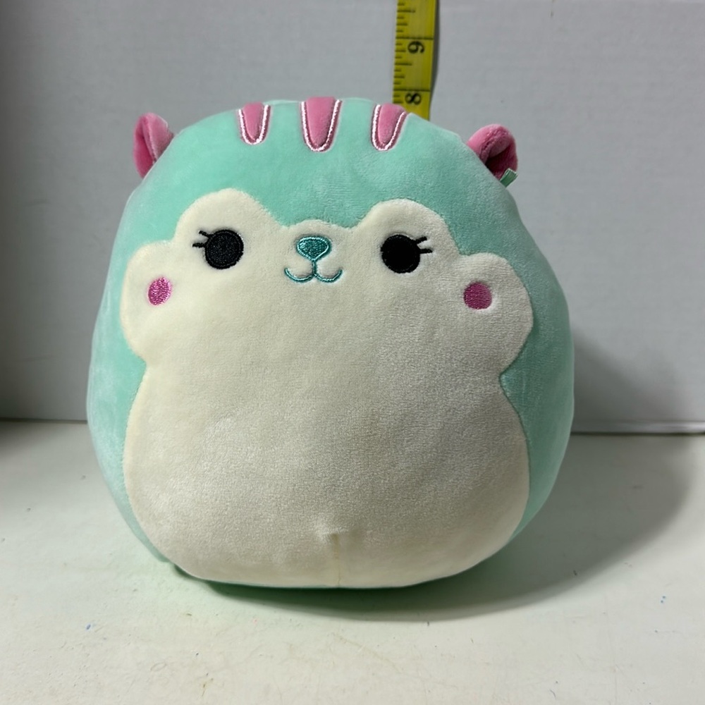 Serene the teal Squirrel Squishalmallows. Approx 8” tall